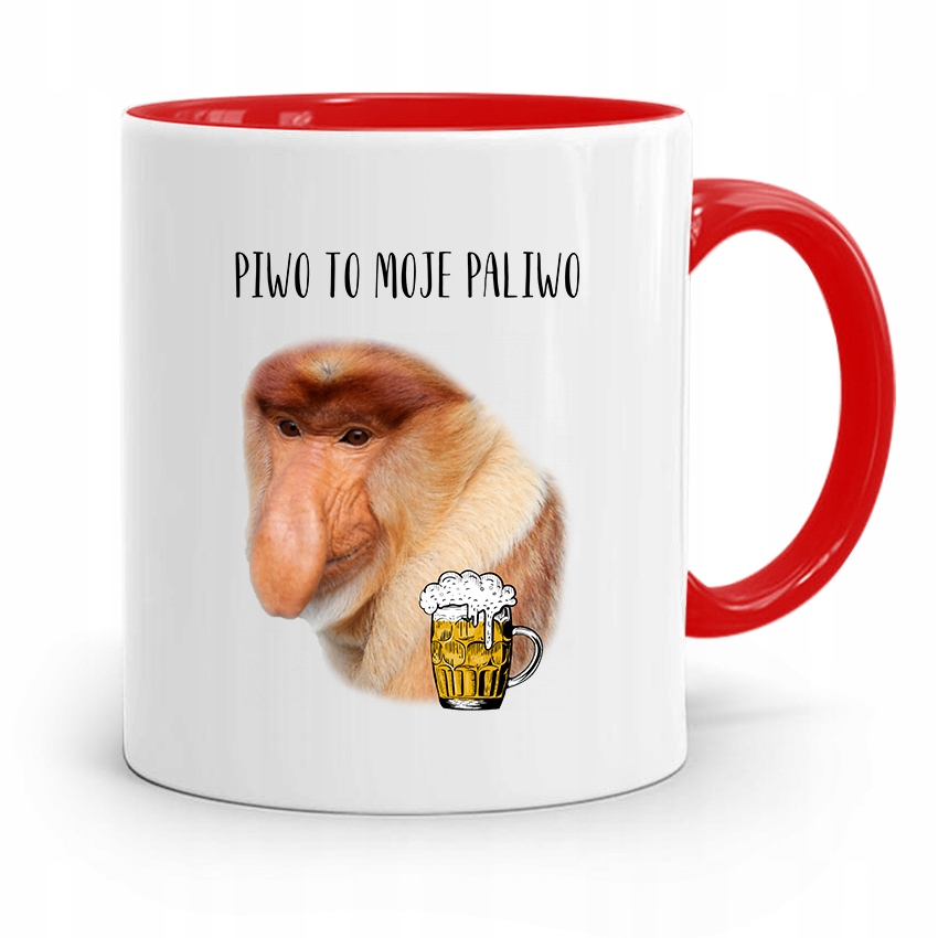 Kubek Czerwony Nosacz Janusz Piwo To Moje Paliwo Z Nadrukiem Ze Zdjęciem