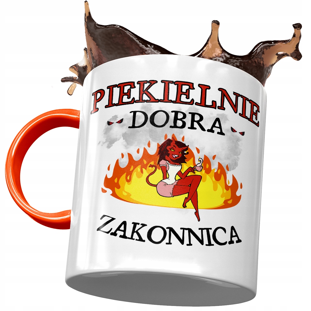 Kubek Pomarańczowy Dla Zakonnicy Piekielnie Dobra Z Nadrukiem Ze Zdjęciem