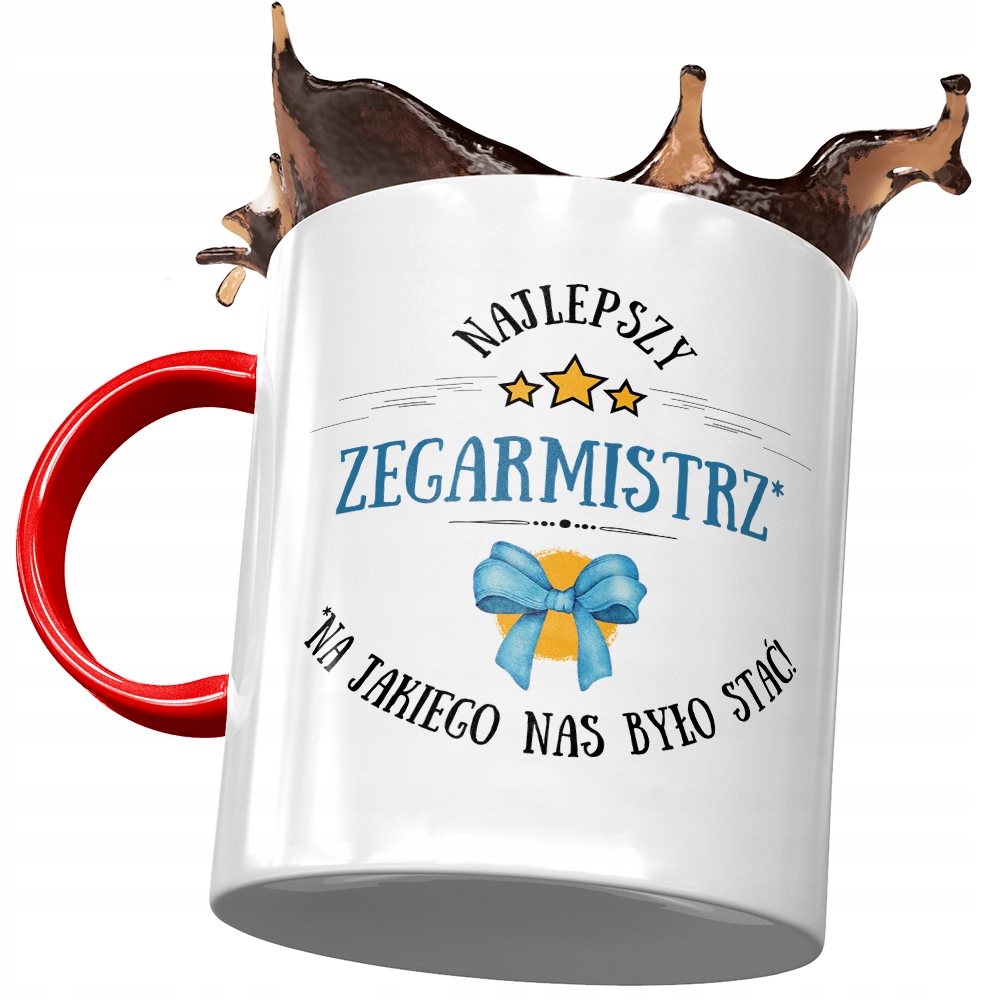 Kubek Czerwony Dla Zegarmistrza Najlepszy Prezent Z Nadrukiem Ze Zdjęciem