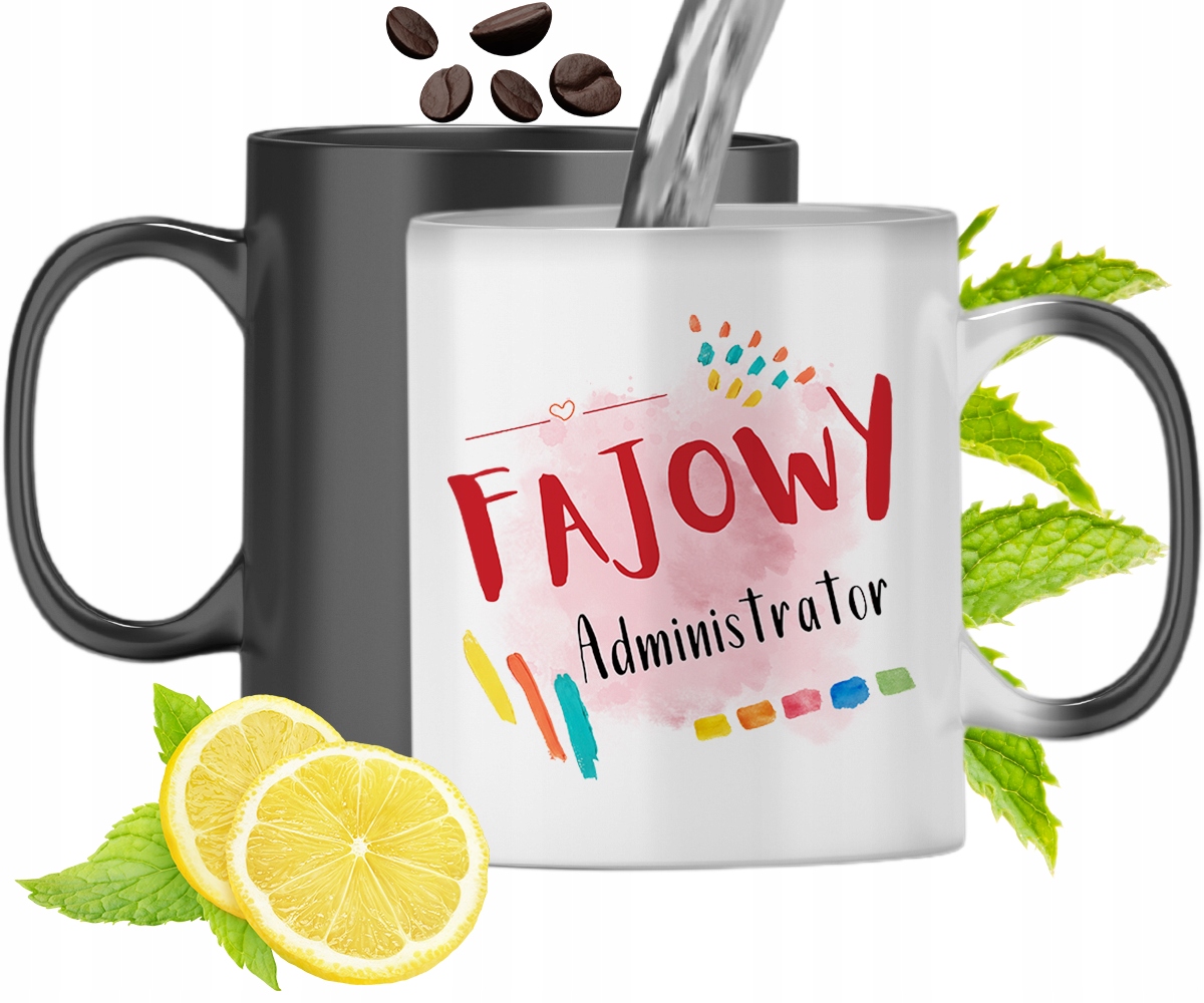 Kubek Magiczny Dla Administrator Zmieniający Kolor Z Nadrukiem Ze Zdjęciem