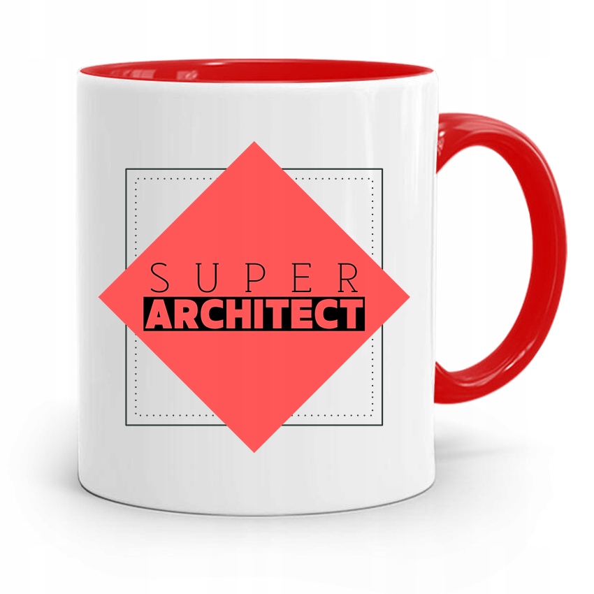 Kubek Czerwony Architekta Super Architect Prezent Z Nadrukiem Ze Zdjęciem