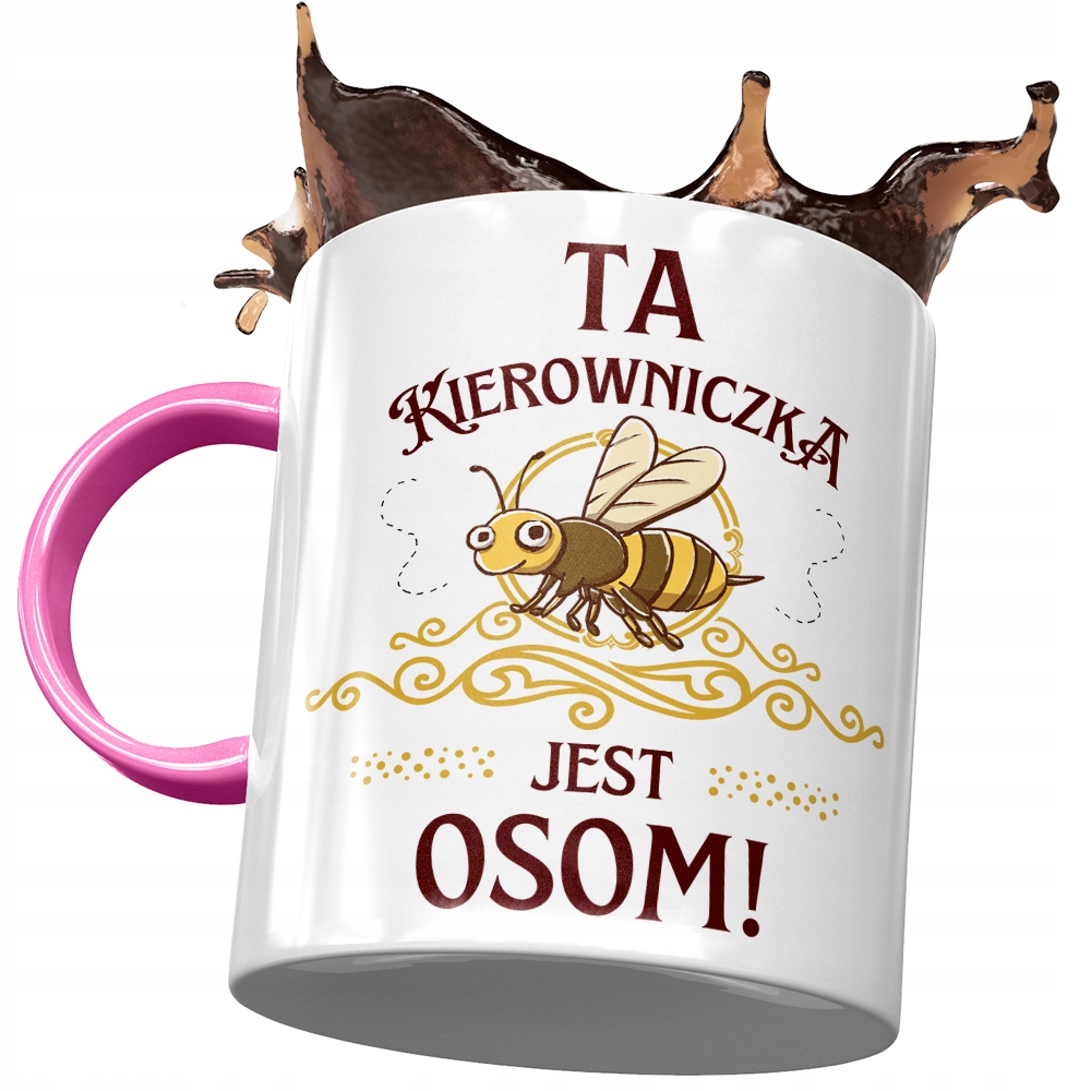 Kubek Różowy Dla Kierowniczki Jest Osom! Prezent Z Nadrukiem Ze Zdjęciem