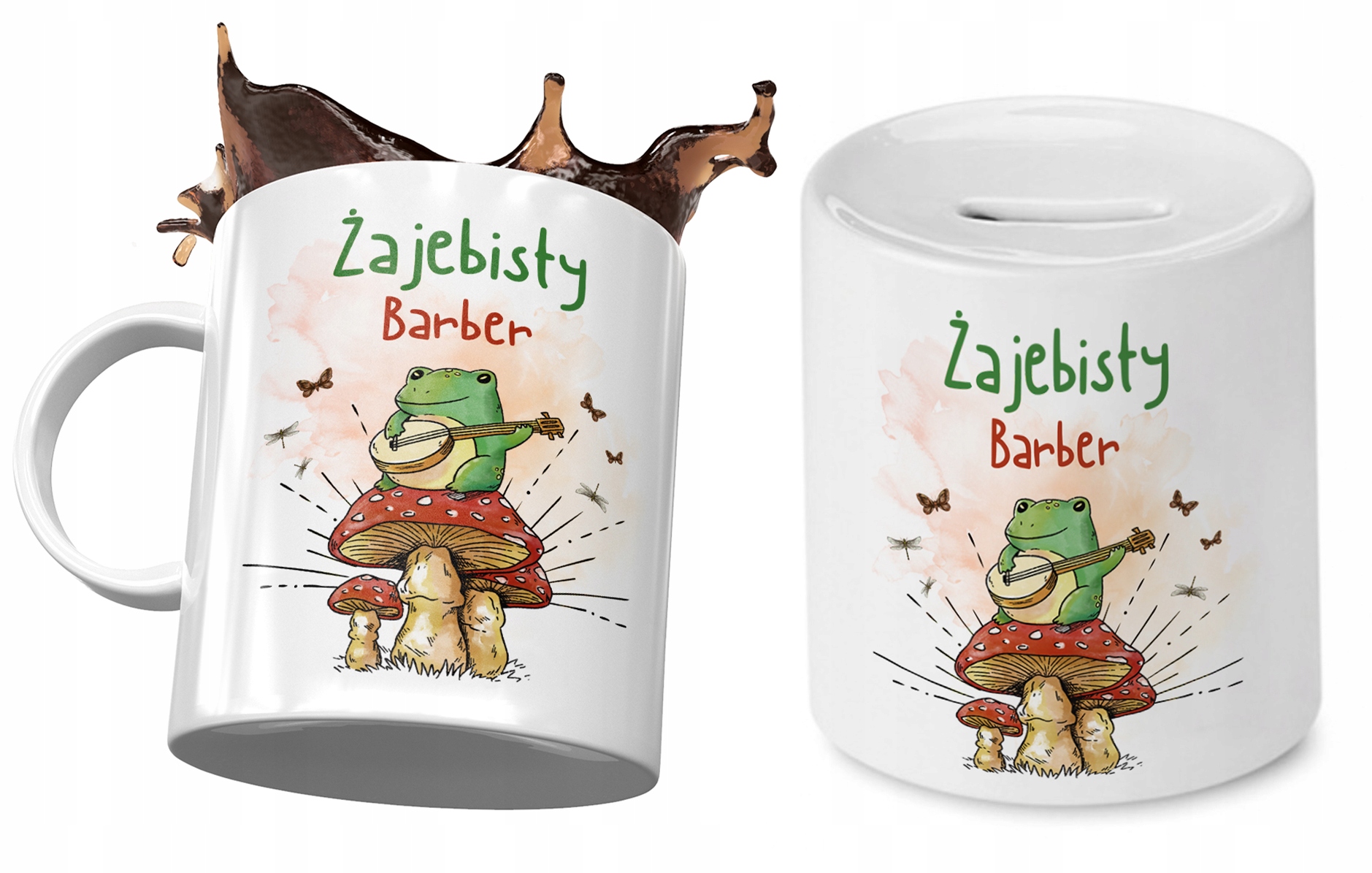 Dla Barbera Zestaw Kubek + Skarbonka Na Prezent Z Nadrukiem Ze Zdjęciem