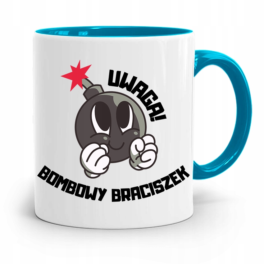 Kubek Błękitny Prezent Dla Brata Bombowy Brat Z Nadrukiem Ze Zdjęciem