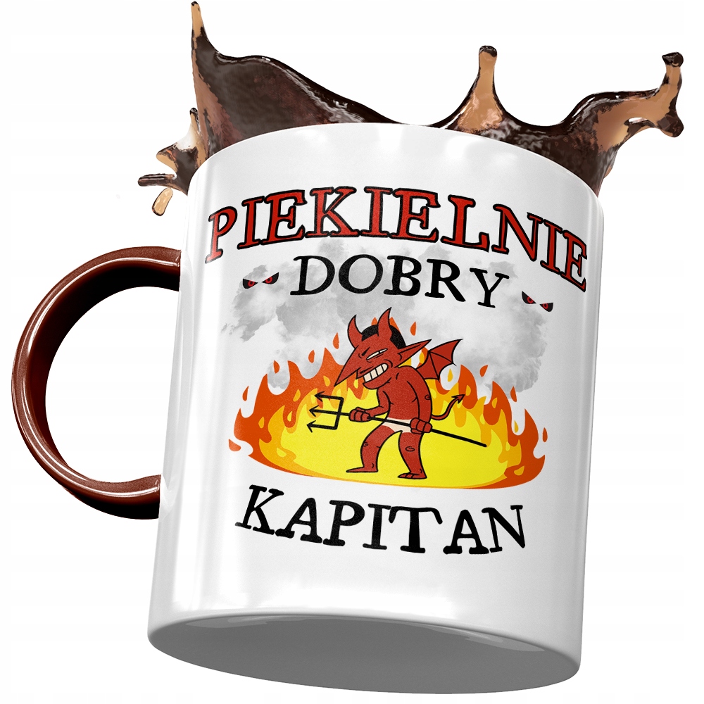 Kubek Bordowy Dla Kapitana Piekielnie Dobry Z Nadrukiem Ze Zdjęciem
