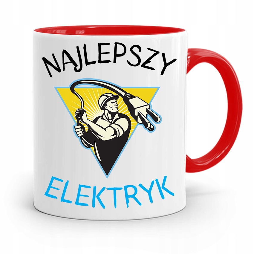 Kubek Czerwony Dla Elektryka Najlepszy Elektryk Z Nadrukiem Ze Zdjęciem