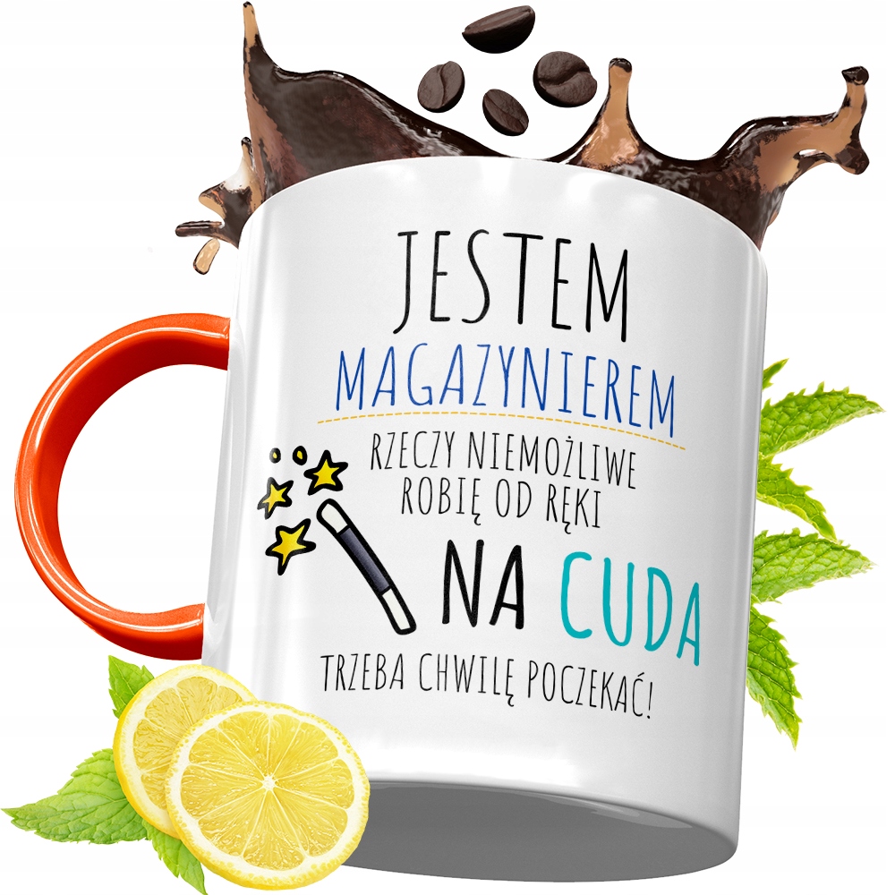 Kubek Pomarańczowy Dla Magazyniera Prezent Z Nadrukiem Ze Zdjęciem