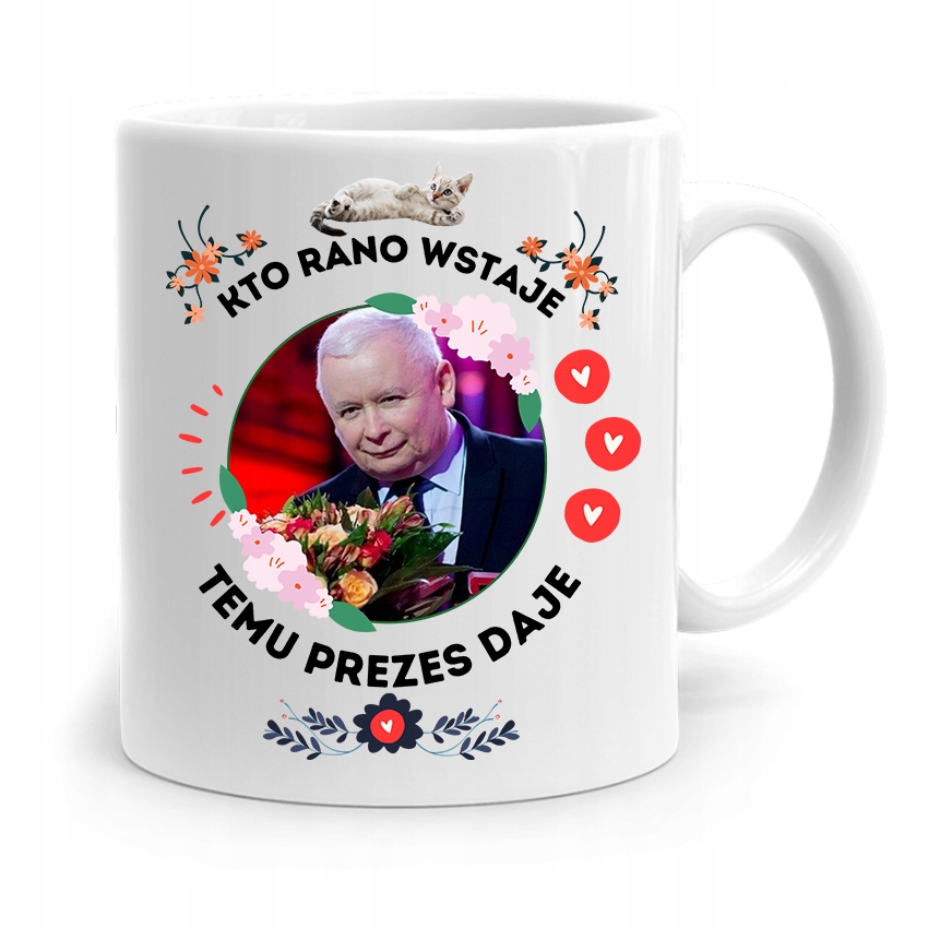 Kubek Śmieszny Prezesa Pis Jarosław Kaczyński Z Nadrukiem Ze Zdjęciem
