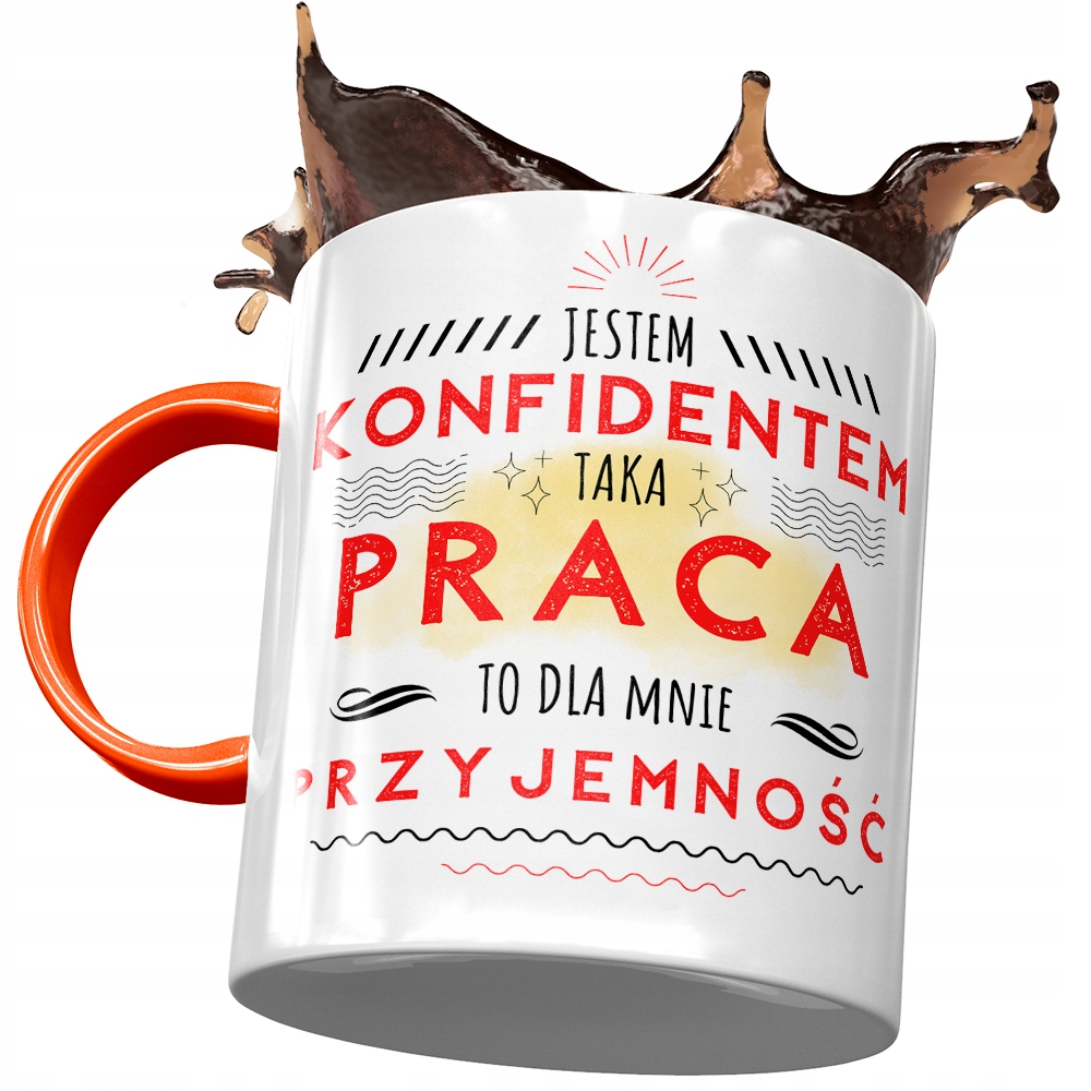 Kubek Pomarańczowy Dla Konfidenta Na Prezent Z Nadrukiem Ze Zdjęciem