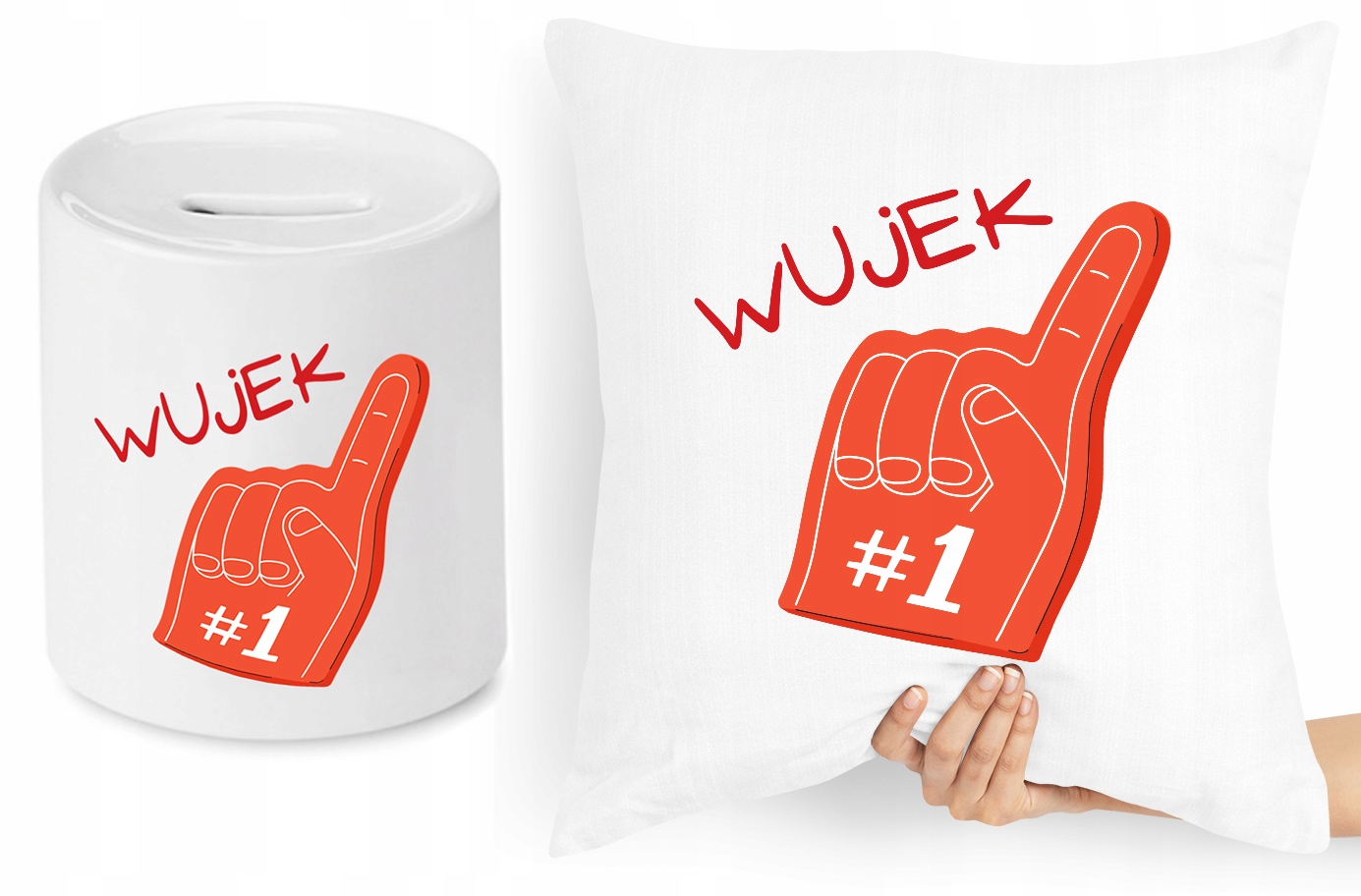 Dla Wujka Zestaw Poduszka + Skarbonka Prezent Z Nadrukiem Ze Zdjęciem