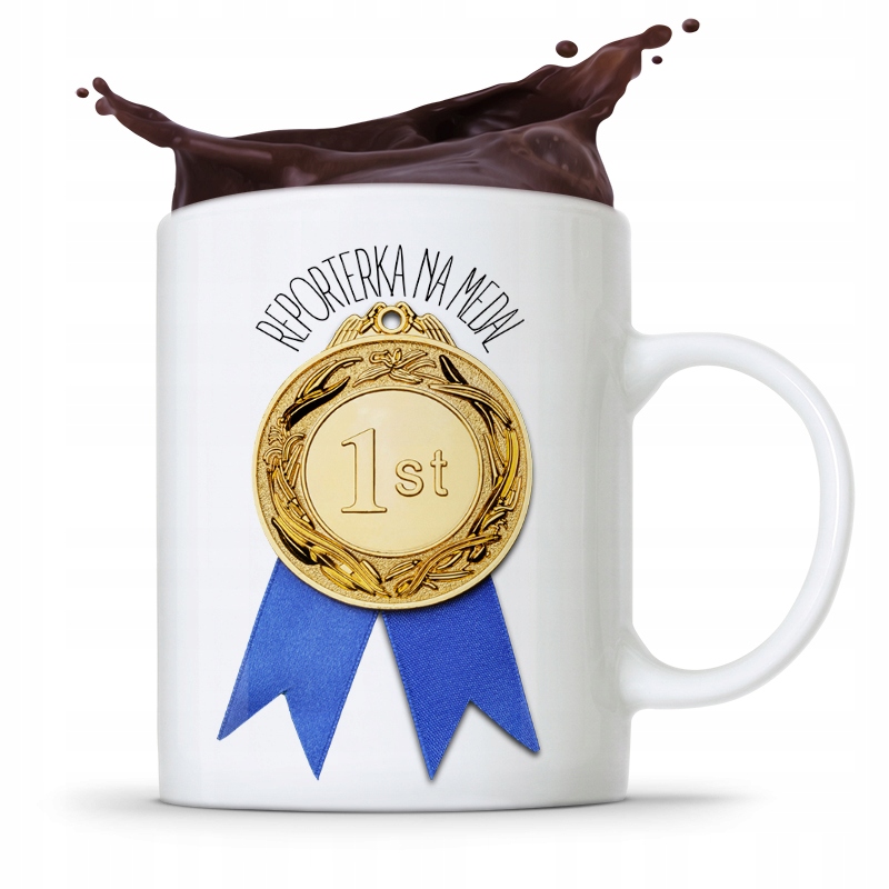 Kubek Dziennikarza Reportera Reporterka Na Medal Z Nadrukiem Ze Zdjęciem