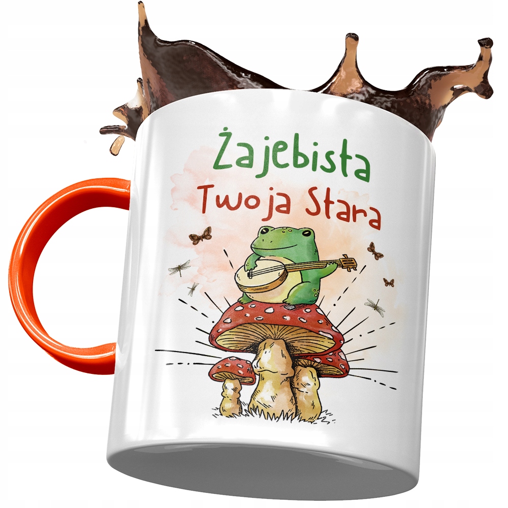 Kubek Pomarańczowy Dla Twojej Starej Na Prezent Z Nadrukiem Ze Zdjęciem