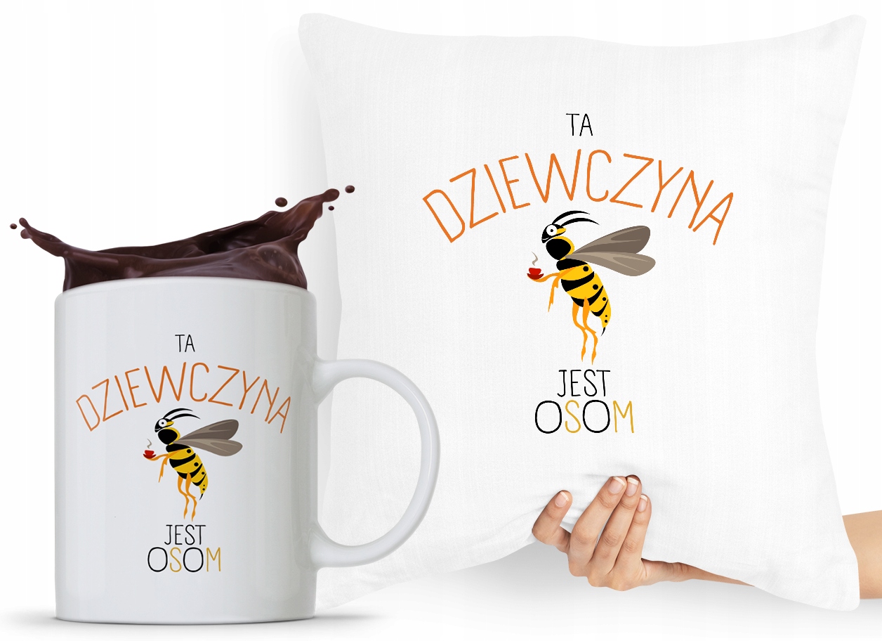 Zestaw Poduszka + Kubek Prezent Dla Dziewczyny Z Nadrukiem Ze Zdjęciem