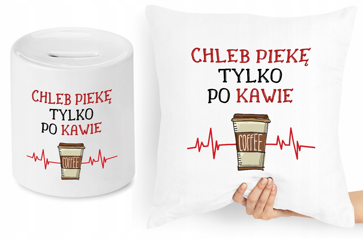 Dla Piekarza Zestaw Poduszka + Skarbonka Prezent Z Nadrukiem Ze Zdjęciem