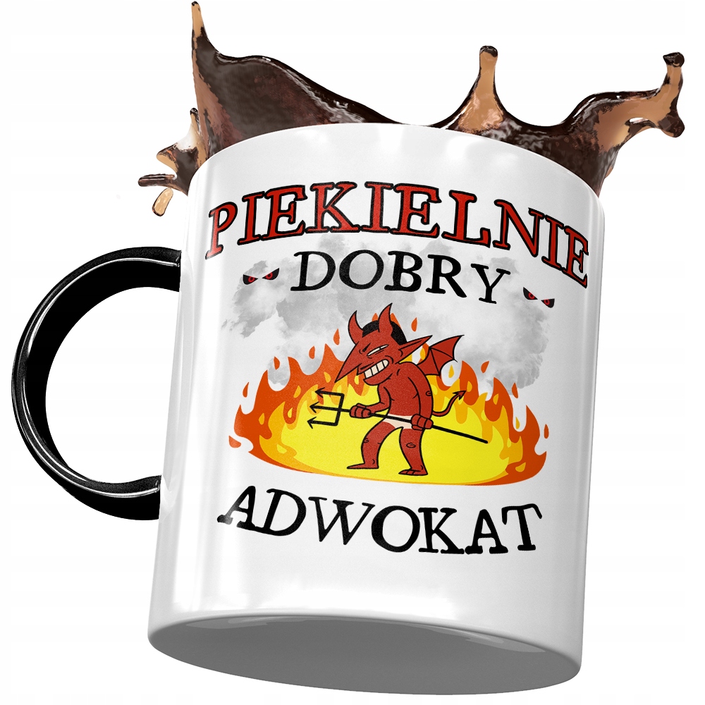 Kubek Czarny Adwokata Piekielnie Dobry Adwokat Z Nadrukiem Ze Zdjęciem