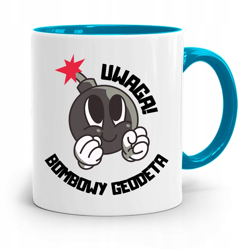 Kubek Błękitny Dla Geodety Bombowy Geodeta Z Nadrukiem Ze Zdjęciem