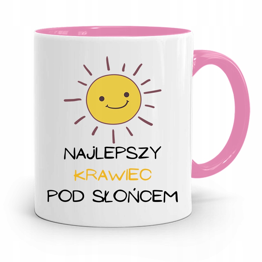 Kubek Różowy Krawca Krawcowej Najlepszy Krawiec Z Nadrukiem Ze Zdjęciem