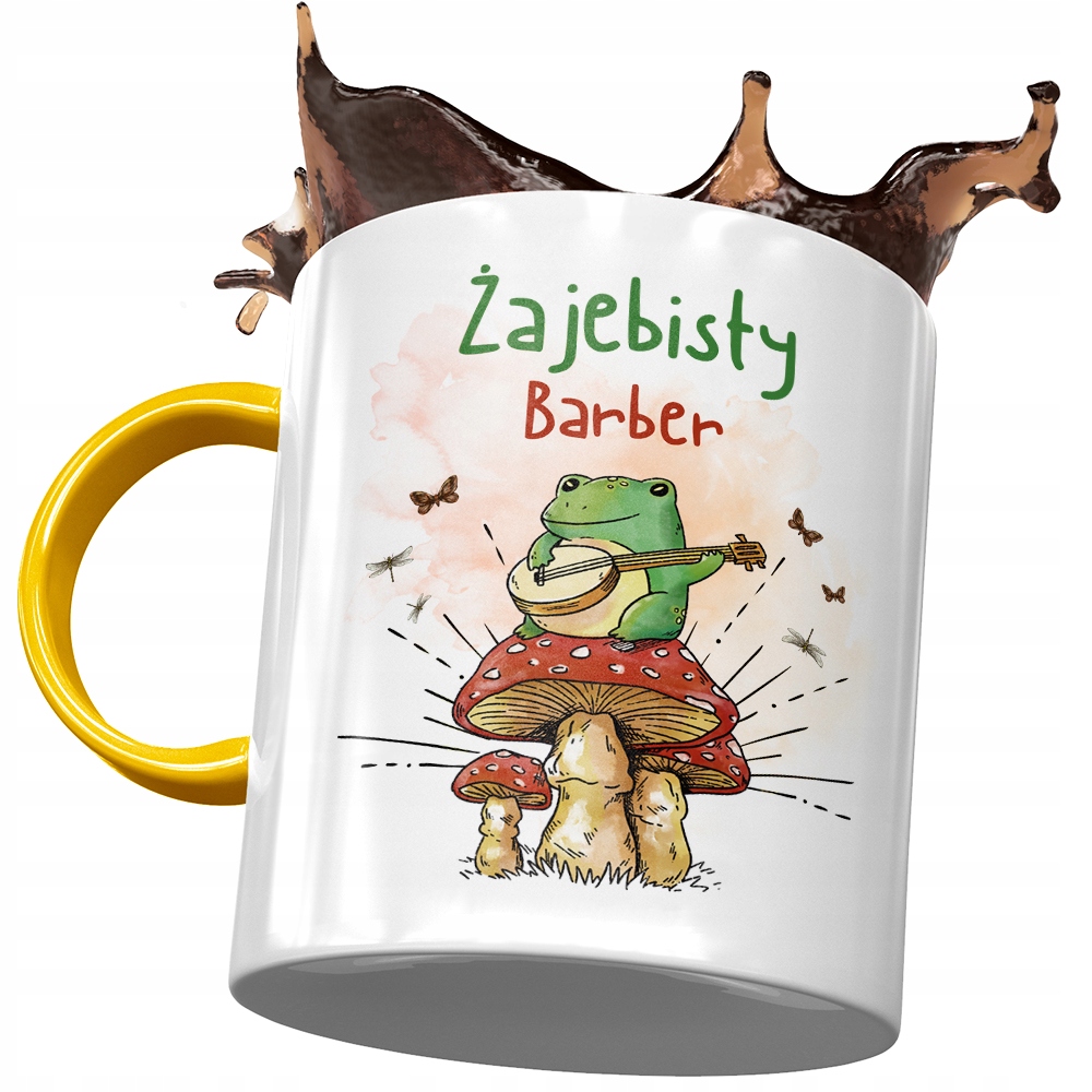 Kubek Żółty Dla Barbera Żajebisty Barber Prezent Z Nadrukiem Ze Zdjęciem