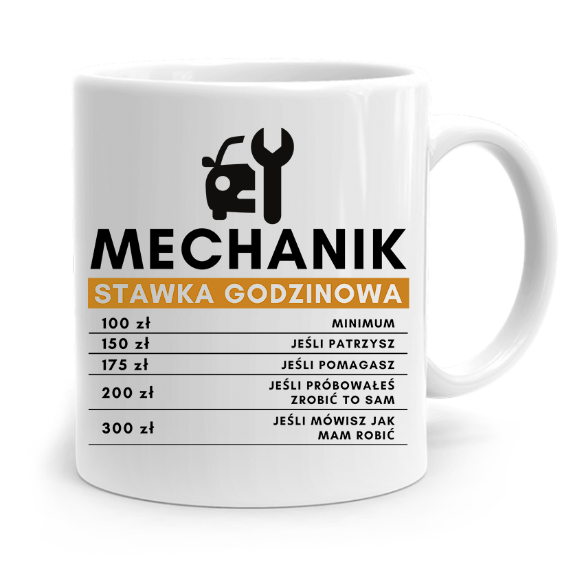 Kubek Prezent Dla Mechanika Stawka Godzinowa Z Nadrukiem Ze Zdjęciem
