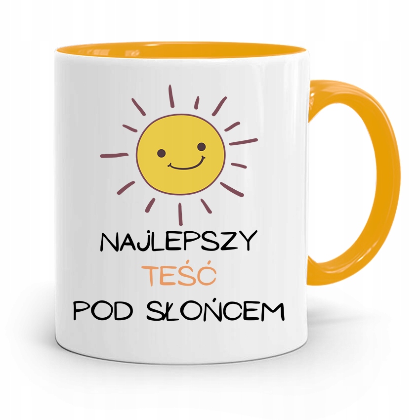 Kubek Żółty Dla Teścia Nic Tak Nie Denerwuje Z Nadrukiem Ze Zdjęciem