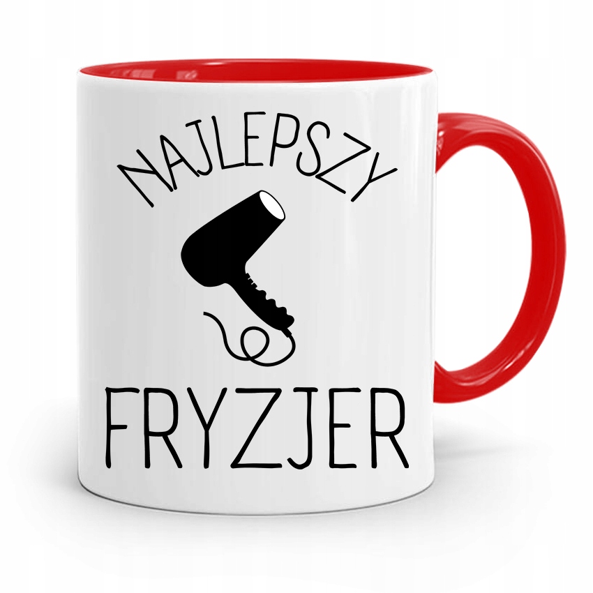 Kubek Czerwony Fryzjera Najlepszy Fryzjer Prezent Z Nadrukiem Ze Zdjęciem