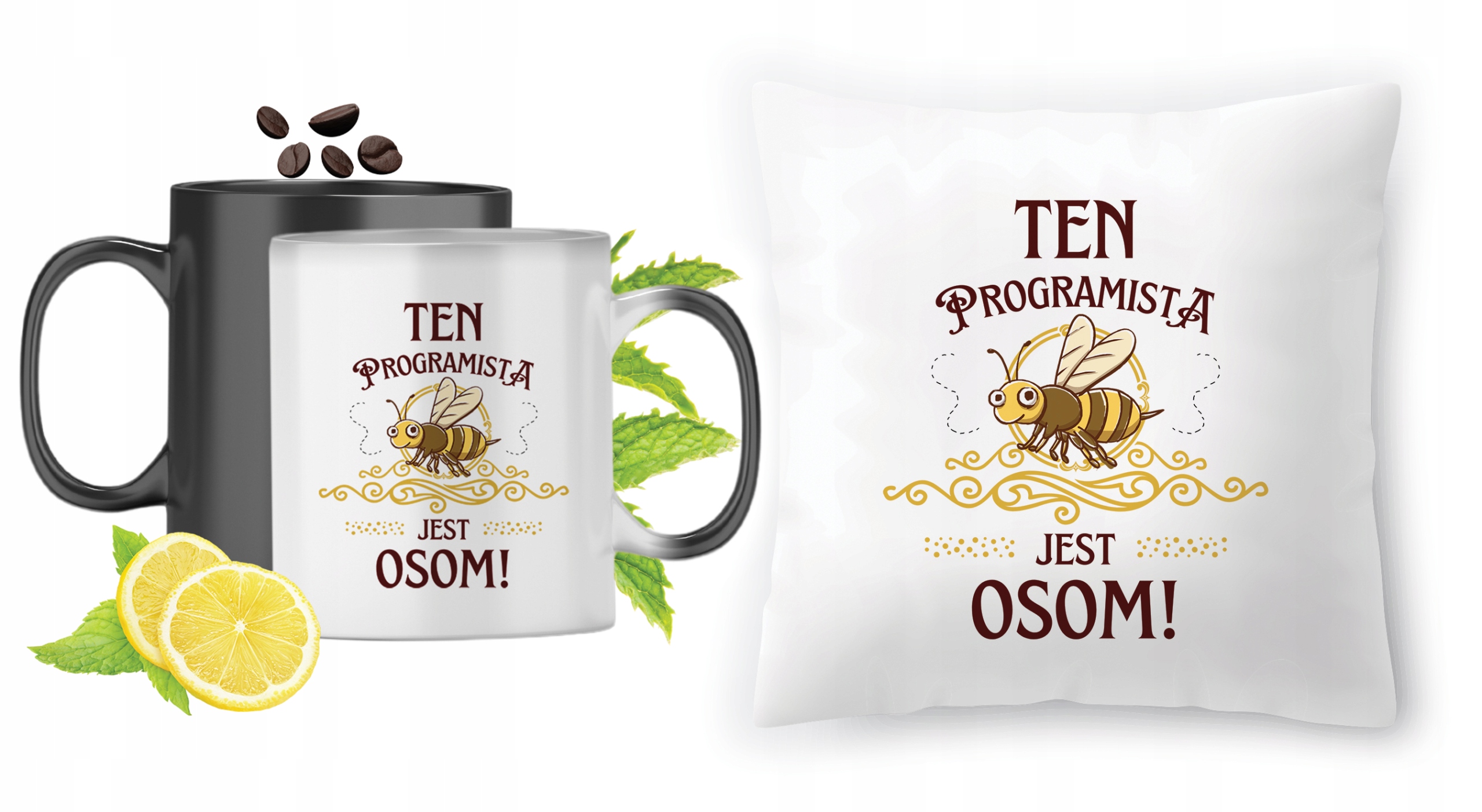 Dla Programisty Zestaw Kubek Magiczny + Poduszka Z Nadrukiem Ze Zdjęciem