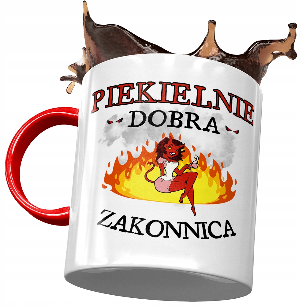 Kubek Czerwony Dla Zakonnicy Piekielnie Dobra Z Nadrukiem Ze Zdjęciem