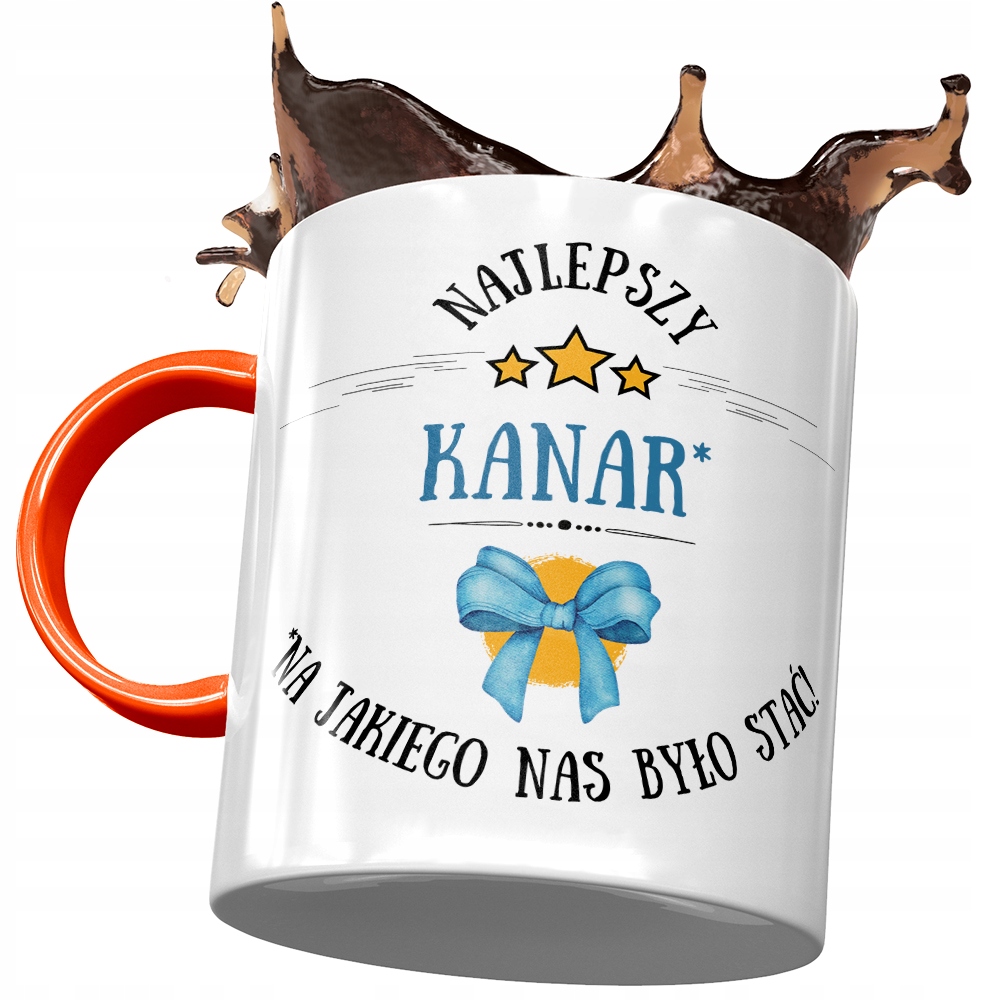 Kubek Pomarańczowy Dla Kanara Najlepszy Kanar Z Nadrukiem Ze Zdjęciem