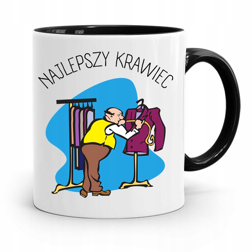 Kubek Czarny Krawcowej Krawca Najlepszy Krawiec Z Nadrukiem Ze Zdjęciem