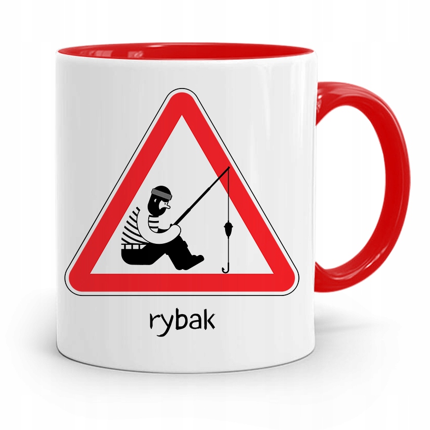 Kubek Czerwony Wędkarza Rybaka Rybak Prezent Z Nadrukiem Ze Zdjęciem