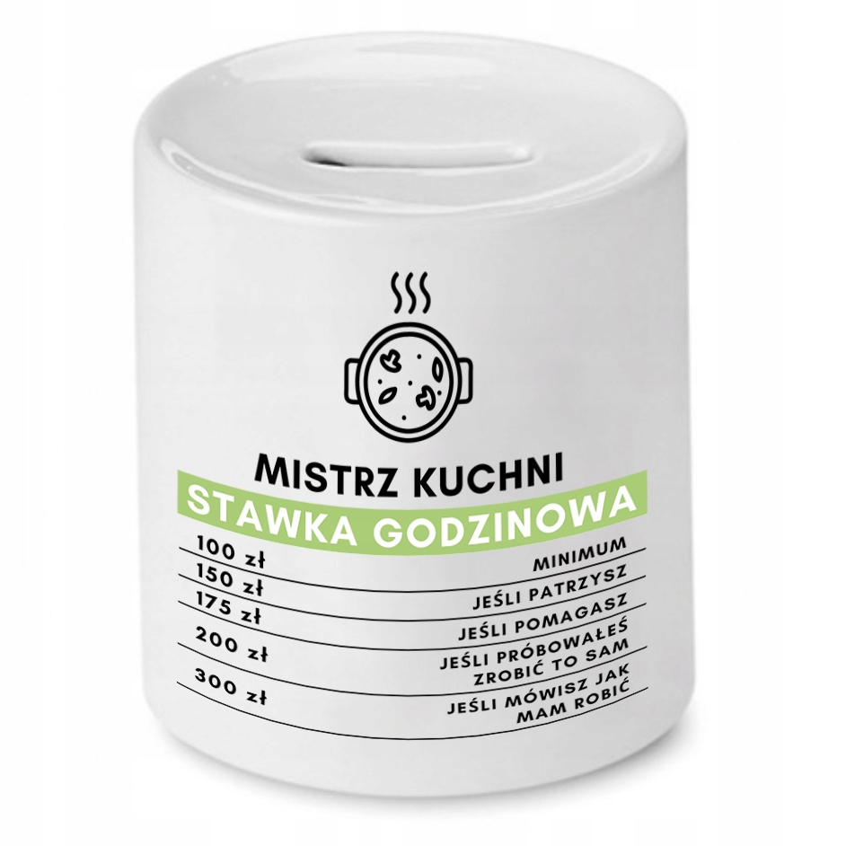 Skarbonka Dla Kucharza Stawka Godzinowa Prezent Z Nadrukiem Ze Zdjęciem