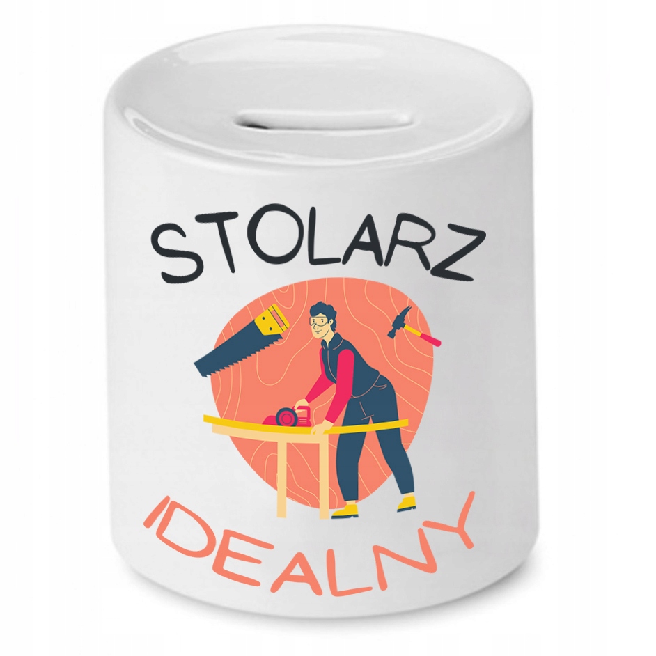 Skarbonka Prezent Dla Stolarza Idealny Z Nadrukiem Ze Zdjęciem