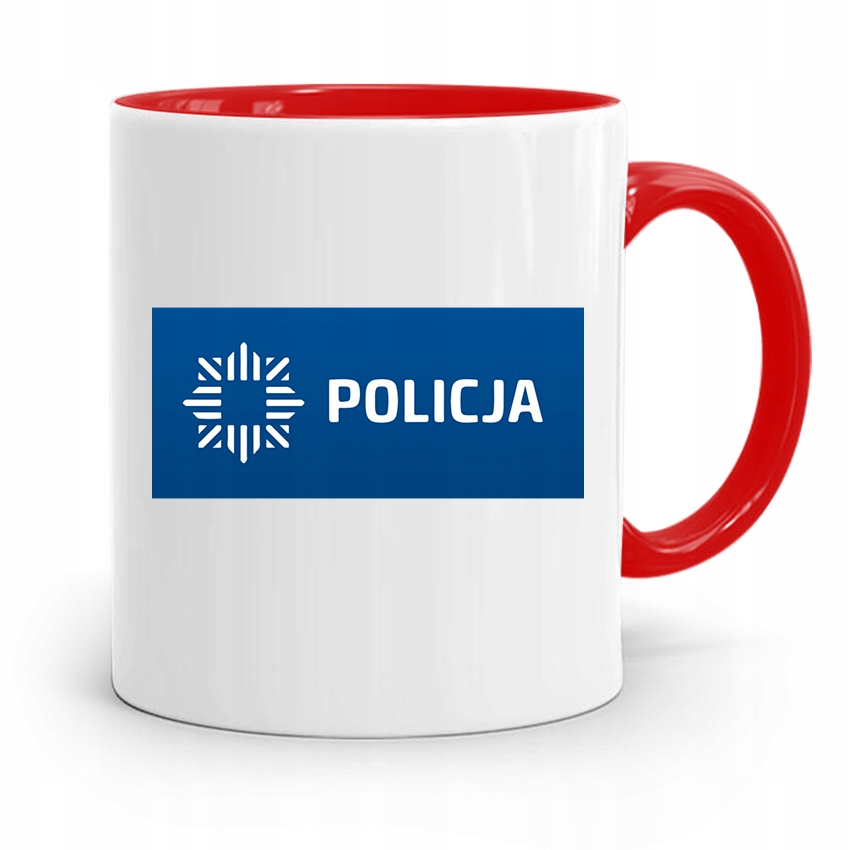Kubek Czerwony Prezent Dla Policjanta Policjantki Z Nadrukiem Ze Zdjęciem