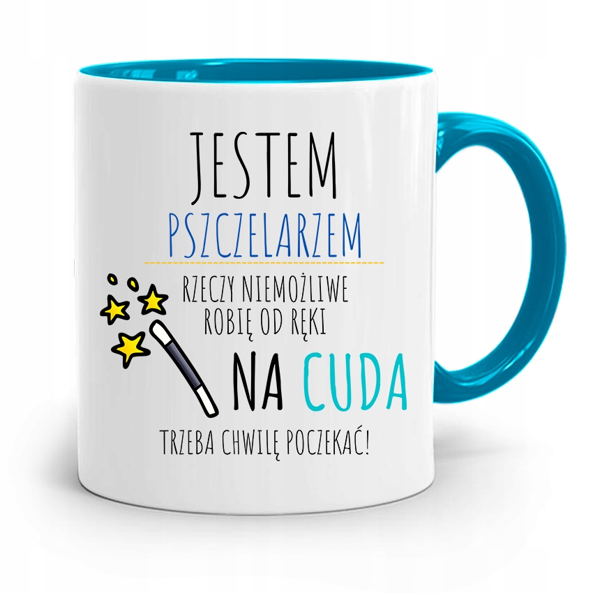 Kubek Błękitny Dla Pszczelarza Jestem Pszczelarzem Z Nadrukiem Ze Zdjęciem