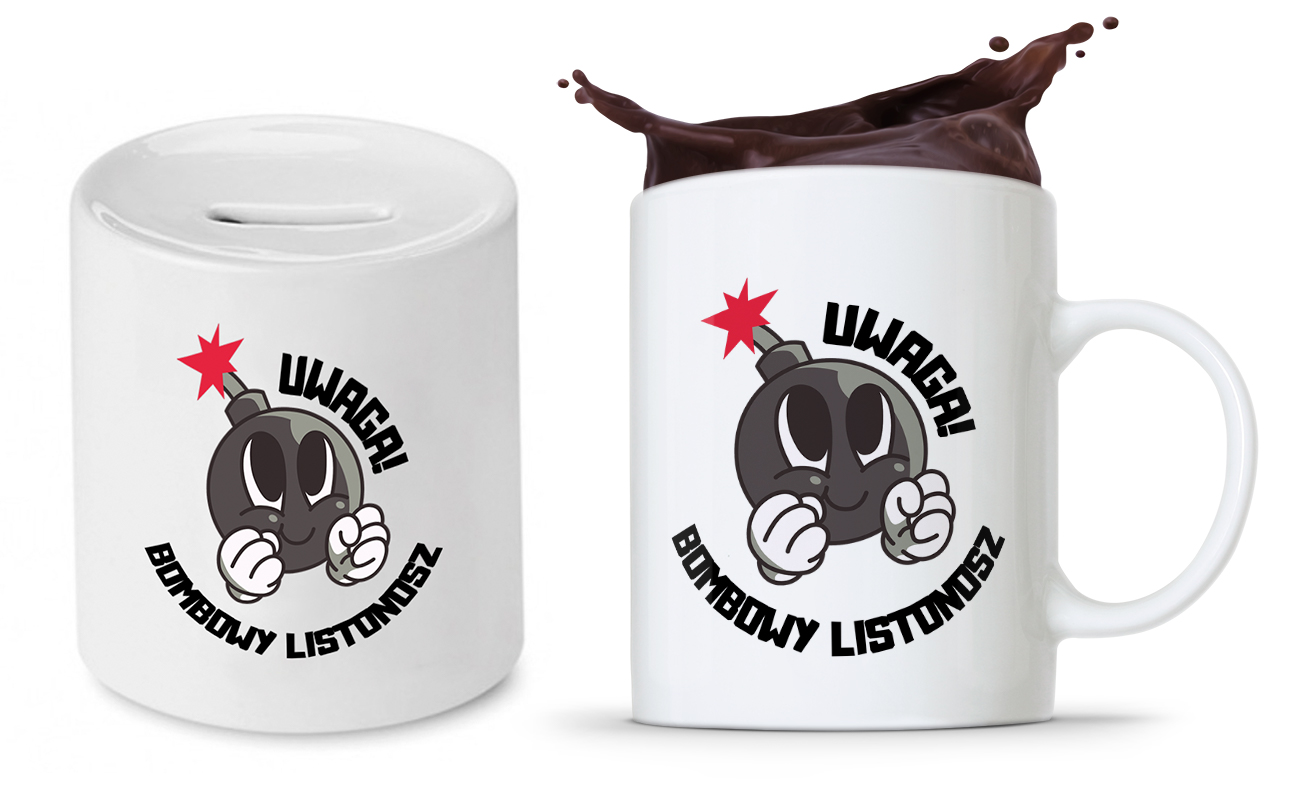 Dla Listonosza Zestaw Kubek + Skarbonka Prezent Z Nadrukiem Ze Zdjęciem