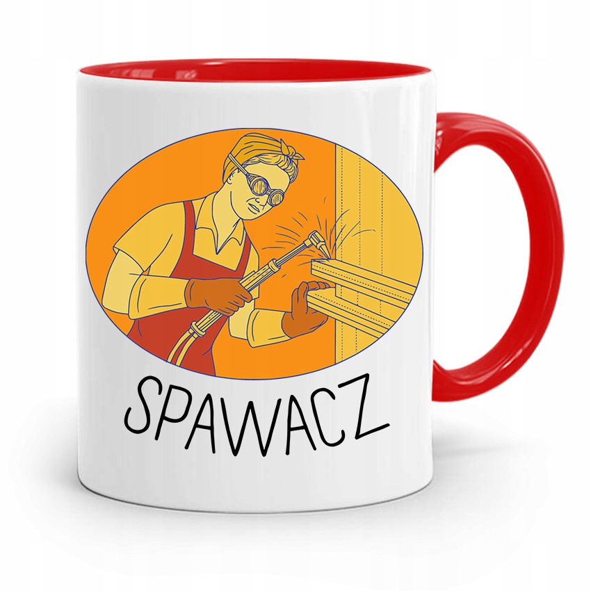 Kubek Czerwony Prezent Dla Spawacza Spawacza Z Nadrukiem Ze Zdjęciem