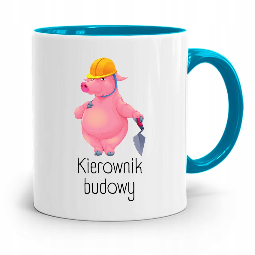 Kubek Błękitny Budowlańca Majster Kierownik Budowy Z Nadrukiem Ze Zdjęciem