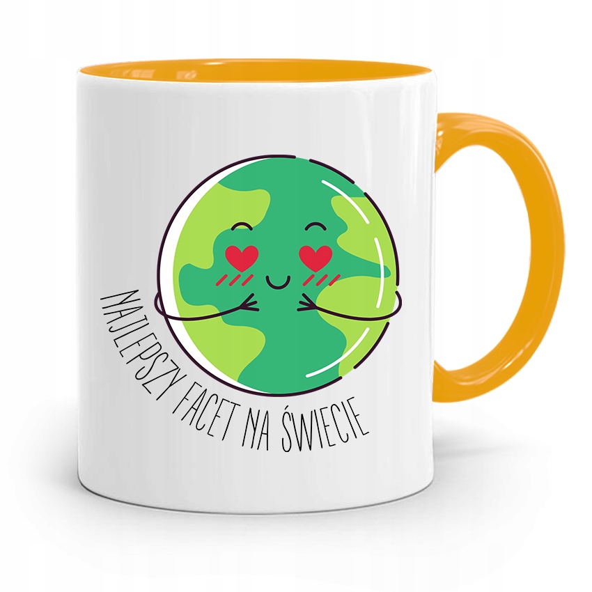 Kubek Żółty Dla Chłopaka Najlepszy Facet Z Nadrukiem Ze Zdjęciem