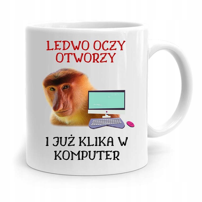 Kubek Śmieszny Nosacz Janusz Ledwo Oczy Otworzy Z Nadrukiem Ze Zdjęciem