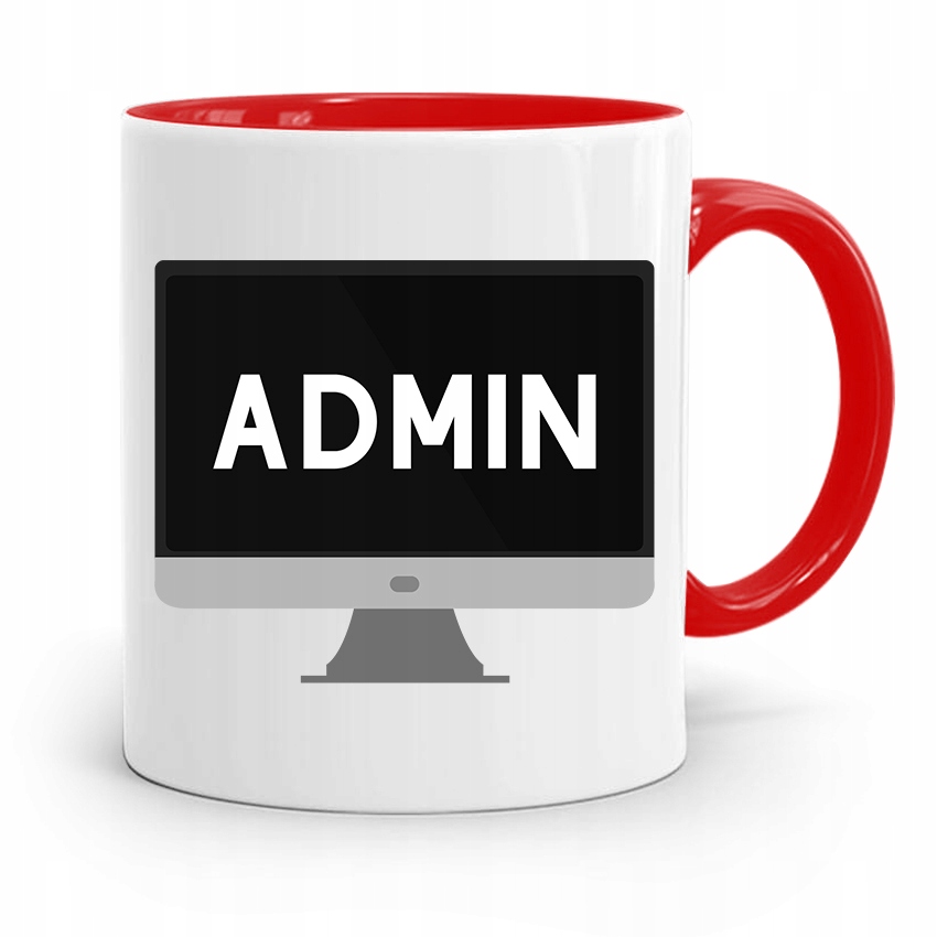 Kubek Czerwony Informatyka Programisty Admin Z Nadrukiem Ze Zdjęciem