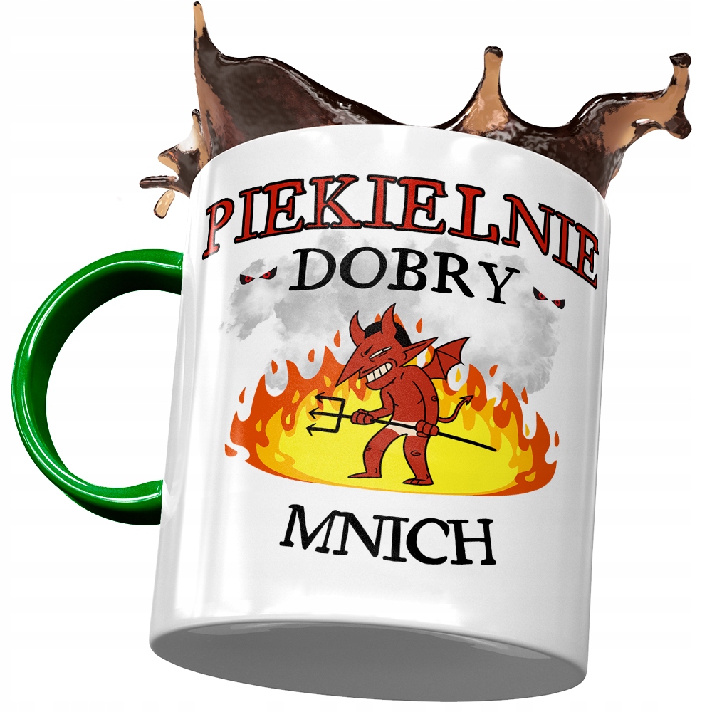 Kubek Zielony Dla Mnicha Piekielnie Dobry Z Nadrukiem Ze Zdjęciem