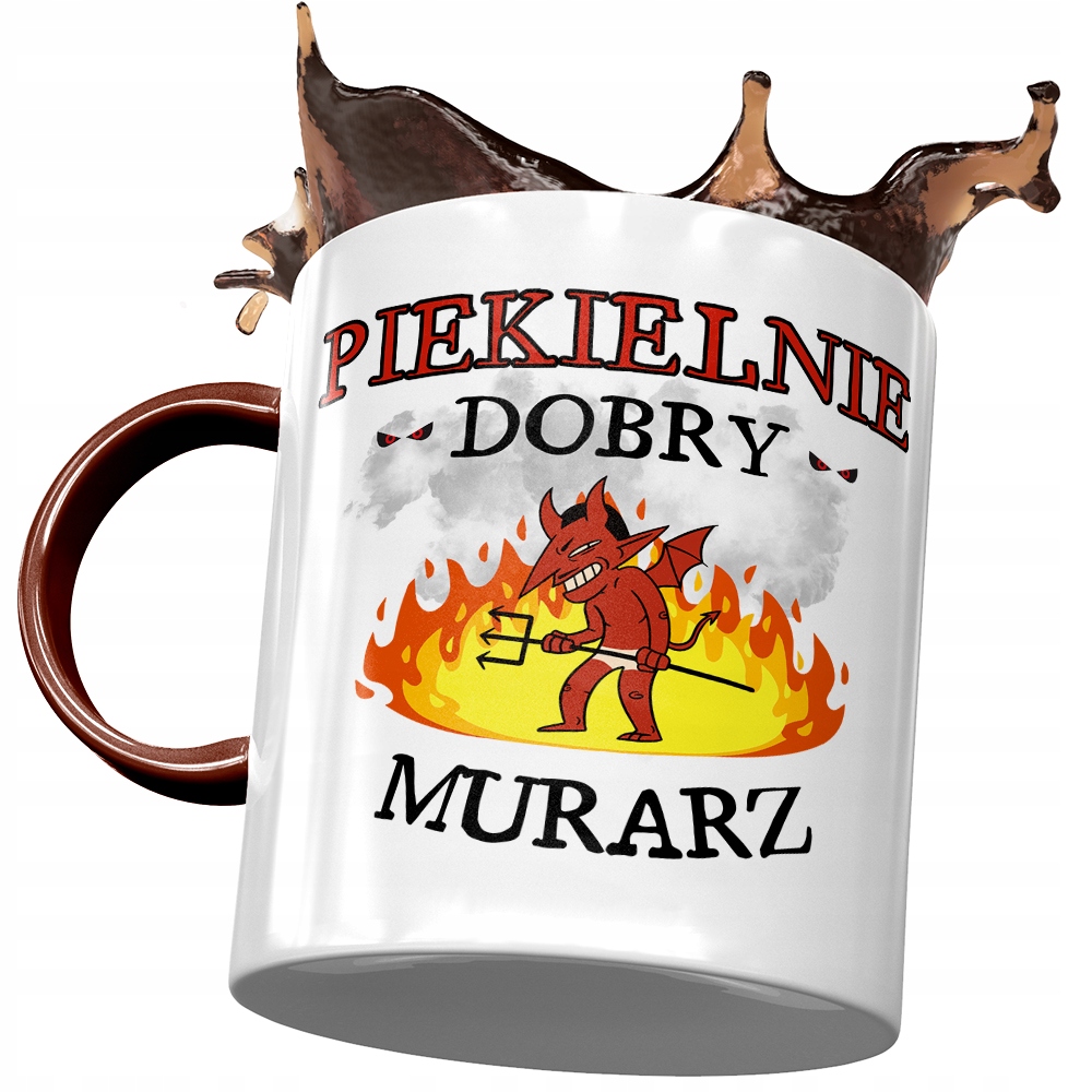 Kubek Bordowy Dla Murarza Piekielnie Dobry Murarz Z Nadrukiem Ze Zdjęciem