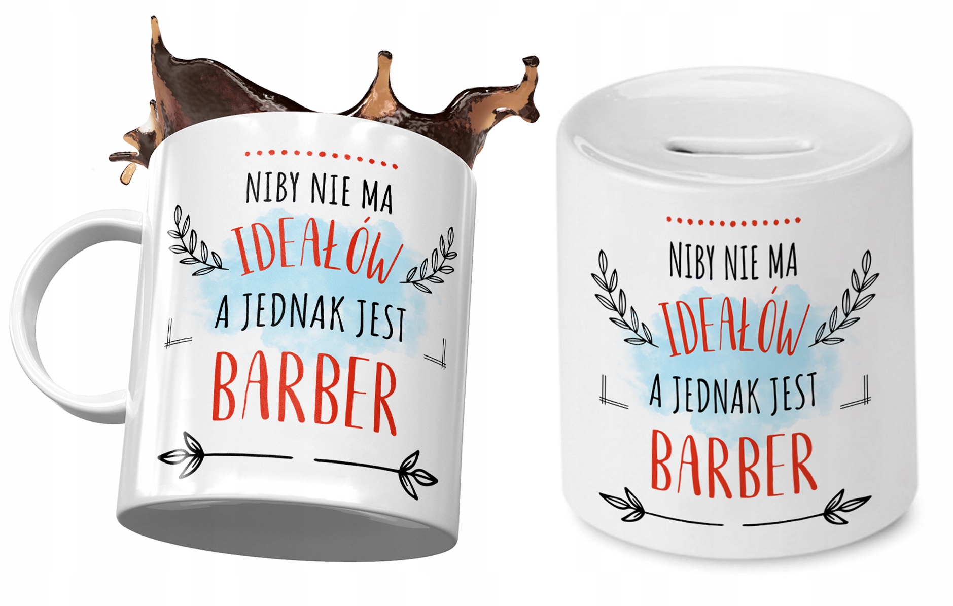 Dla Barbera Zestaw Kubek + Skarbonka Na Prezent Z Nadrukiem Ze Zdjęciem