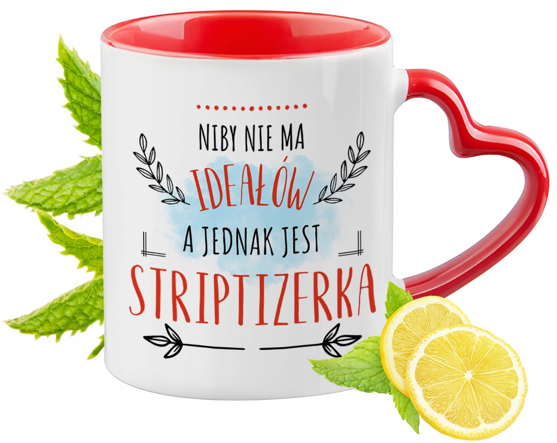 Dla Striptizerki Czerwony Z Uszkiem W Kształcie Serca Na Prezent Znadrukiem