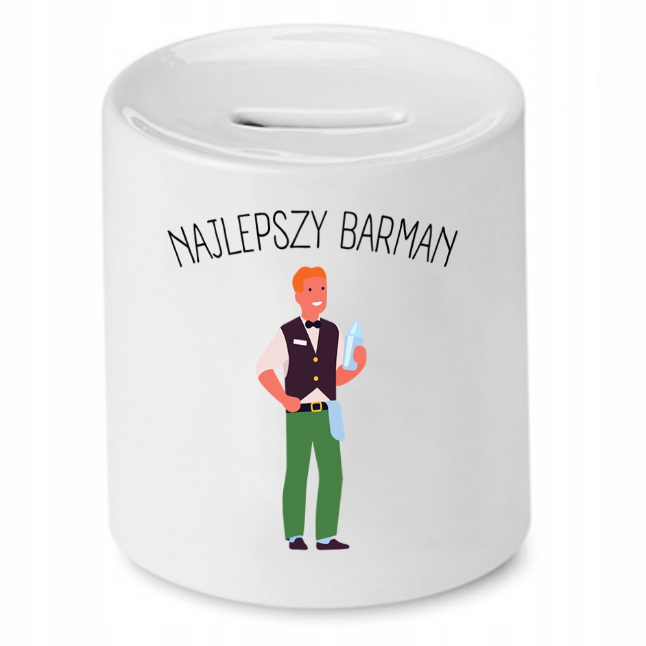 Skarbonka Dla Barmana Najlepszy Barman Prezent Z Nadrukiem Ze Zdjęciem