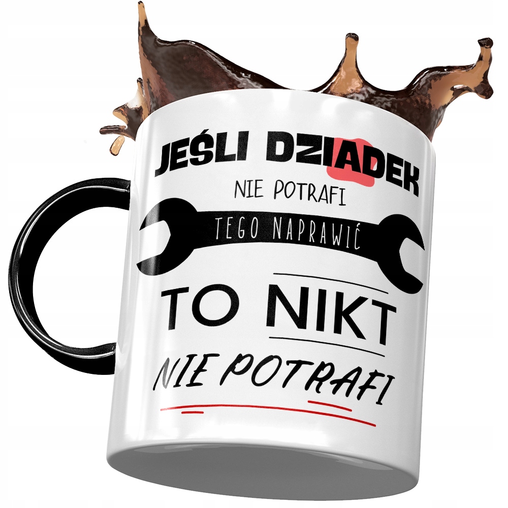 Kubek Czarny Dla Dziadka Dzień Dziadka Na Prezent Z Nadrukiem Ze Zdjęciem