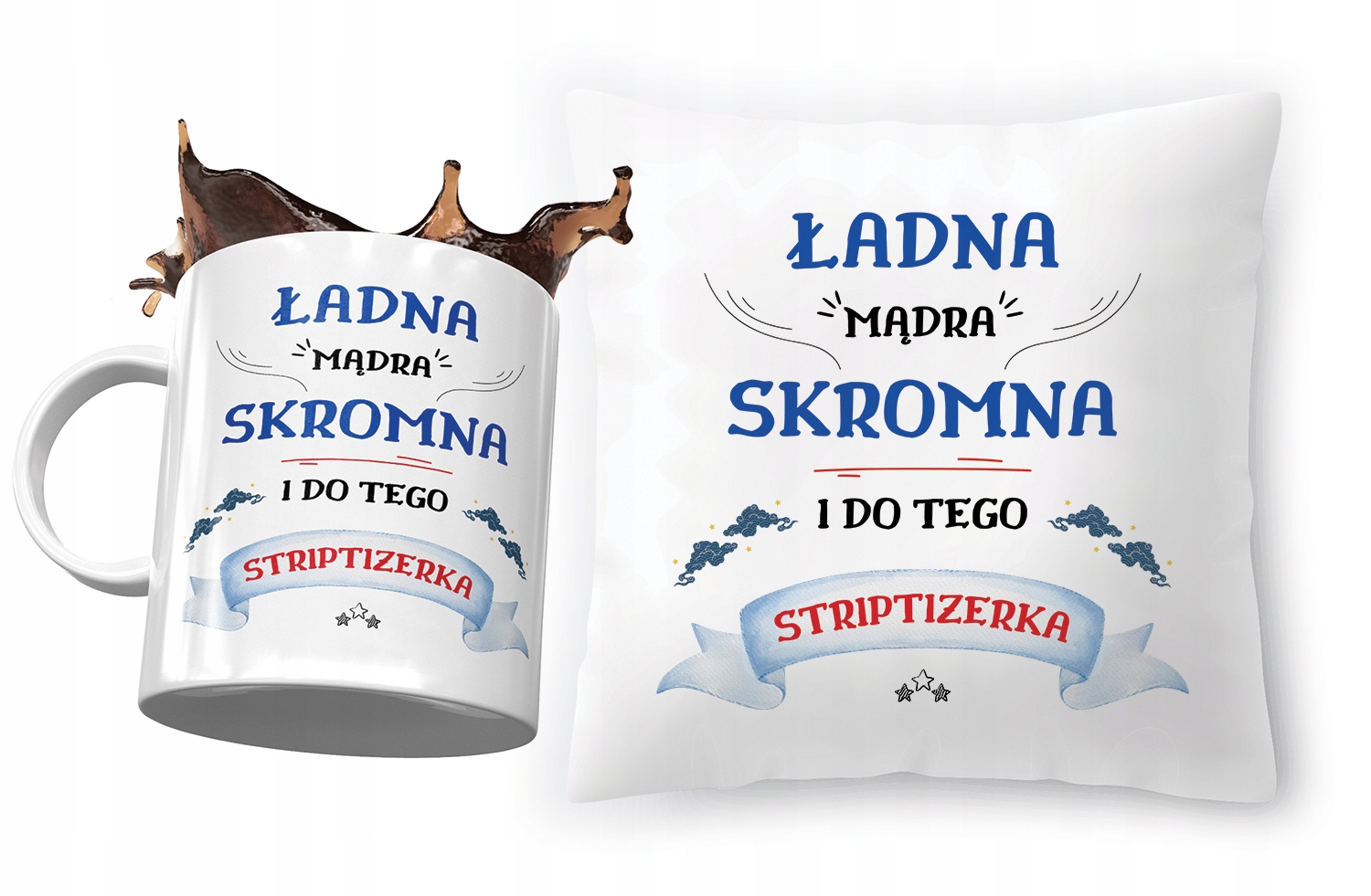 Zestaw Dla Striptizerki Poduszka + Kubek Prezent Z Nadrukiem Ze Zdjęciem