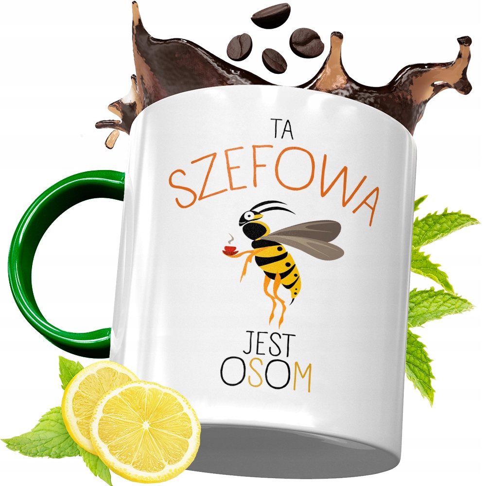 Kubek Zielony Dla Szefa Szefowej Prezent Urodziny Z Nadrukiem Ze Zdjęciem