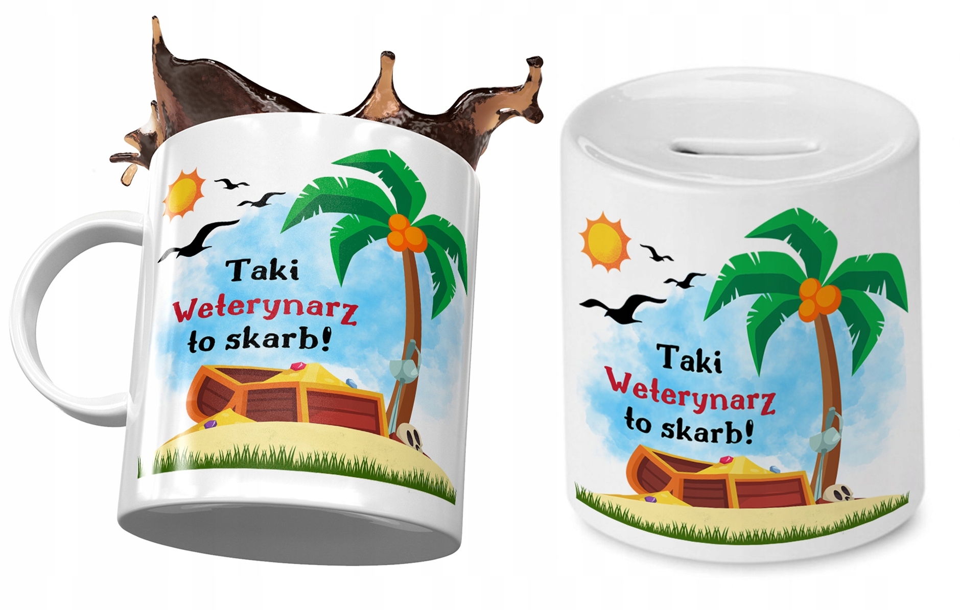 Dla Weterynarza Zestaw Kubek + Skarbonka Prezent Z Nadrukiem Ze Zdjęciem