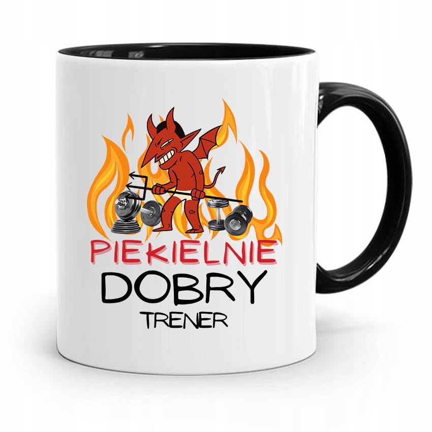 Dla Trenera Trenerki Kubek Czarny Piekielnie Dobry Z Nadrukiem Ze Zdjęciem